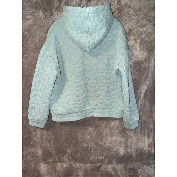 BDG Baby Blue Quilted Full Zip Hooded Sweater Women’s Small - Picture 7 of 8